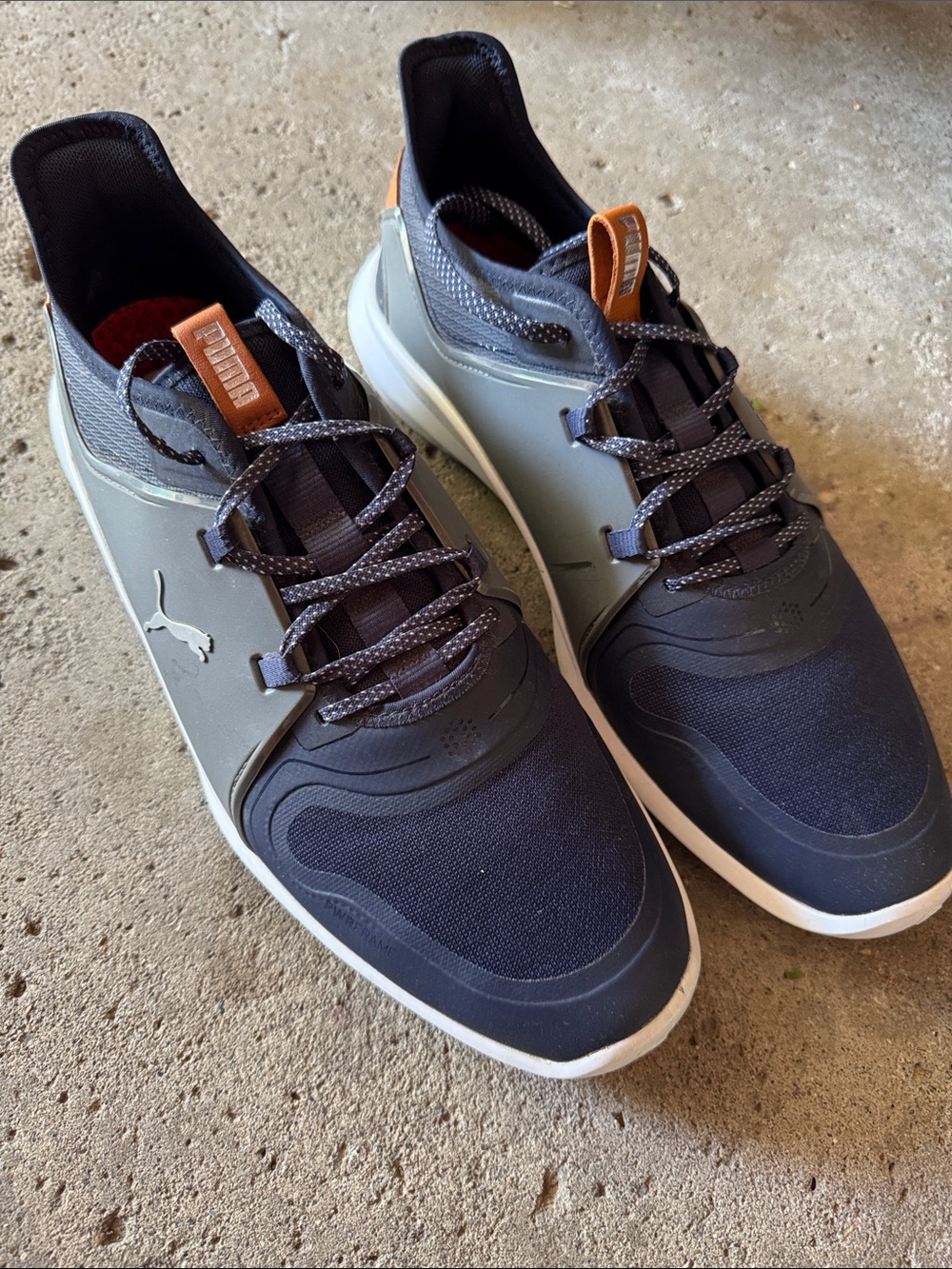 Puma Navy, Gray and Orange Golf Sneakers